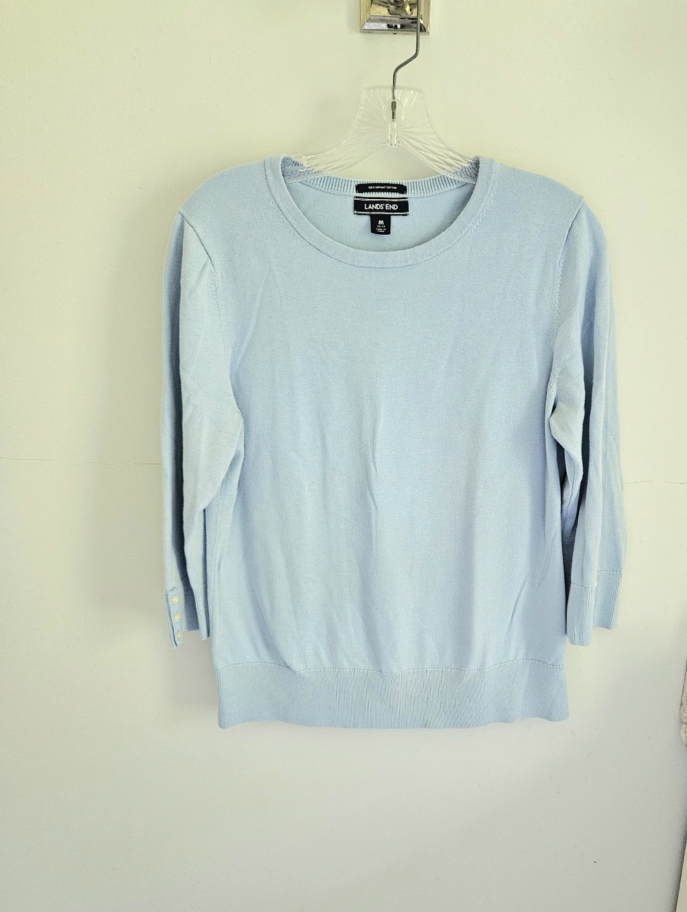 Land's End Blue Knit Cotton Top